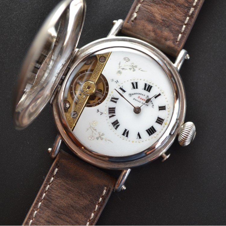 OUT OF STOCK Hebdomas 8 Days  antique mens watch solid silver case rare vintage collection timepiece
