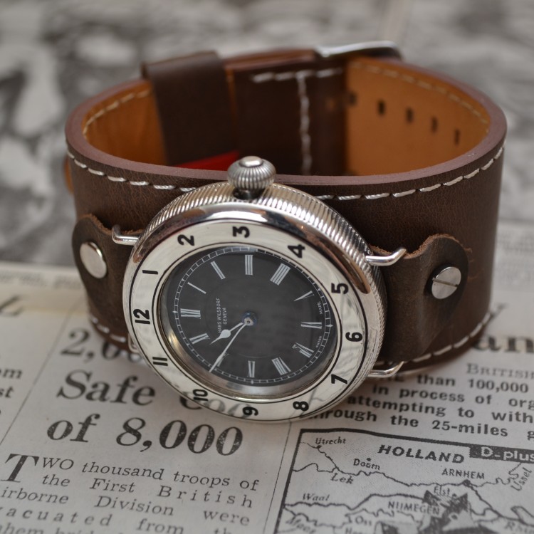 OUT OF STOCK 43mm Rolex H.Wilsdorf WW1 military antique men's watch vintage trench wire lug solid silver