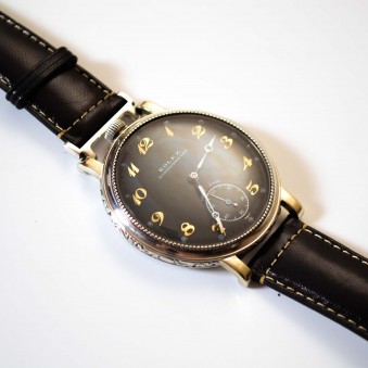 OUT OF STOK 48 mm antique Rolex military pilots watch luminous marks vintage mens chronometer guilloche art deco case