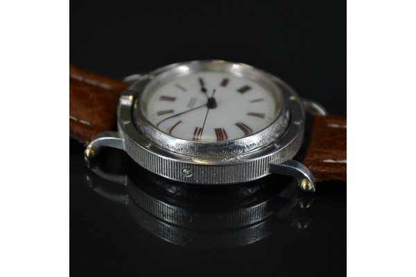 SOLD Baume & Mercier Geneve central second 42mm solid silver antique Swiss pocket convert to wrist watch 
