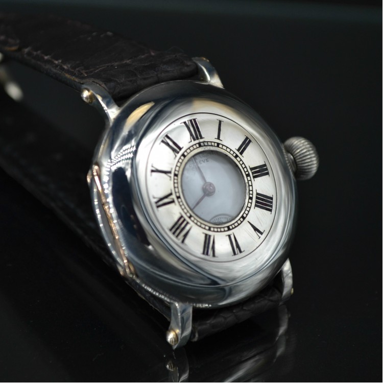 SOLD Hunter antique Vacheron Constantin men's wristwatch silver WW1 trench hallmarked serviced in good condition