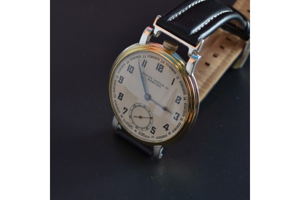 48mm vintage men's Rolex Marconi watch antique military trench chronometer 1920's guilloche art deco case	