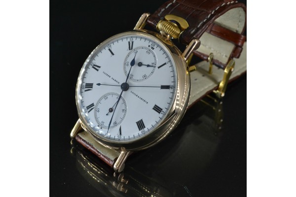SOLD Ulysse Nardin 9Kt Solid Gold Oversize Marine Cronograph for Royal Navy Men's Wrist Watch high-grade movement Audemars caliber Serviced