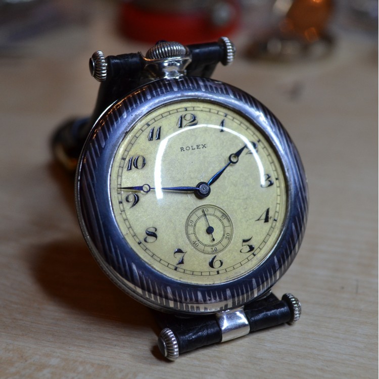 SOLD Antique Rolex Wilsdorf Unique Nice Silver Niello Perfect Condition Mens Wrist Watch
