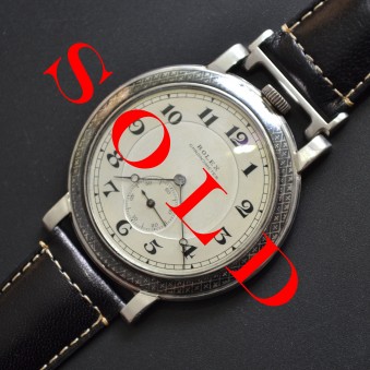 47mm Rolex Rebberg Black Niello antique mens wristwatch unique collectible vintage chronometre from 1910's