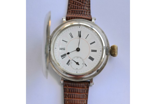 Sold: Aeby & Landry original swiss silver wrist antique military trench watch