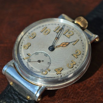  Zenith military wrist watch WW1 officer's trench silver Swiss original working mint dial