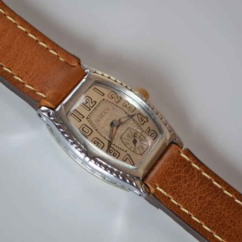 1920s Rolex Tank Watch - Art Deco Era with Immaculate Original Dial (Rare Collector's Piece)