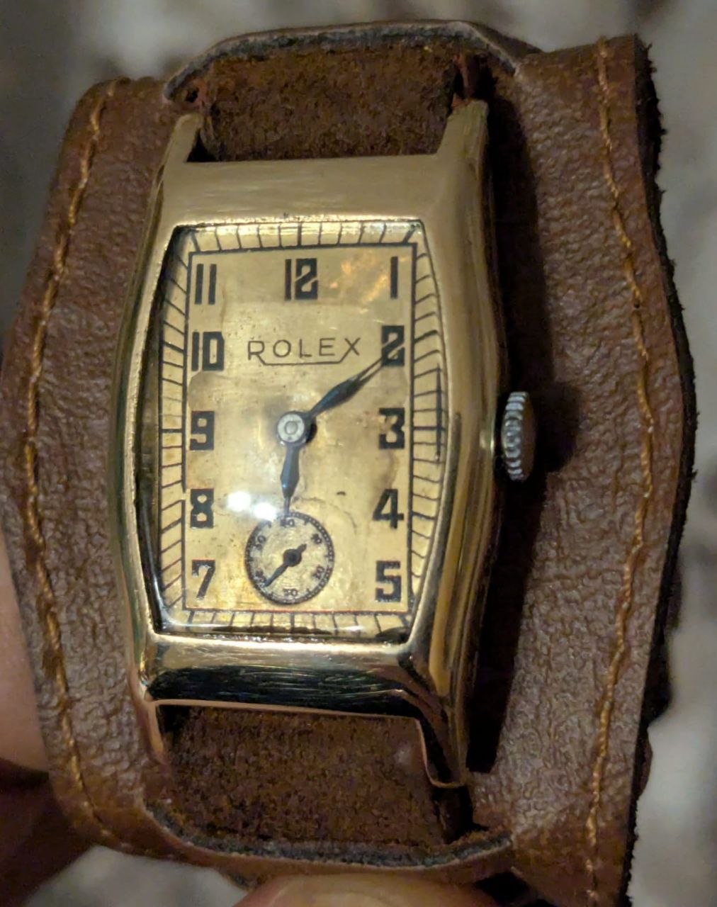 1920s Rolex Tank Watch – Brass Dial