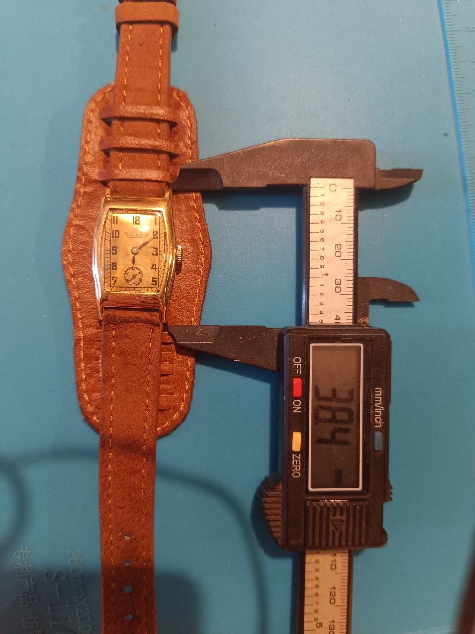 1920s Rolex Tank Watch – Brass Dial photo 3