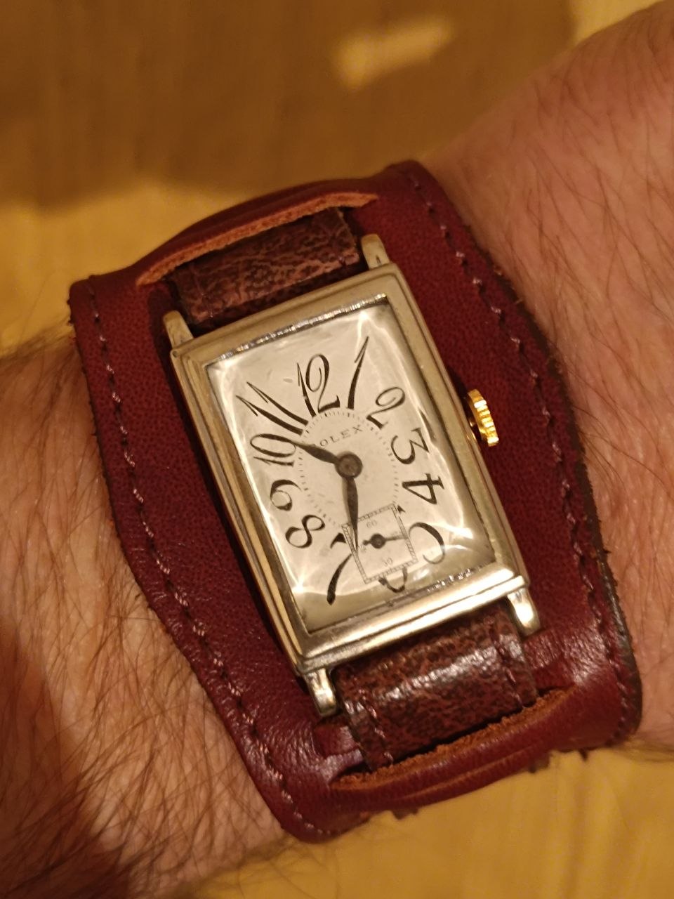 1930s Rolex Tank Watch – Art Deco White Dial photo 2