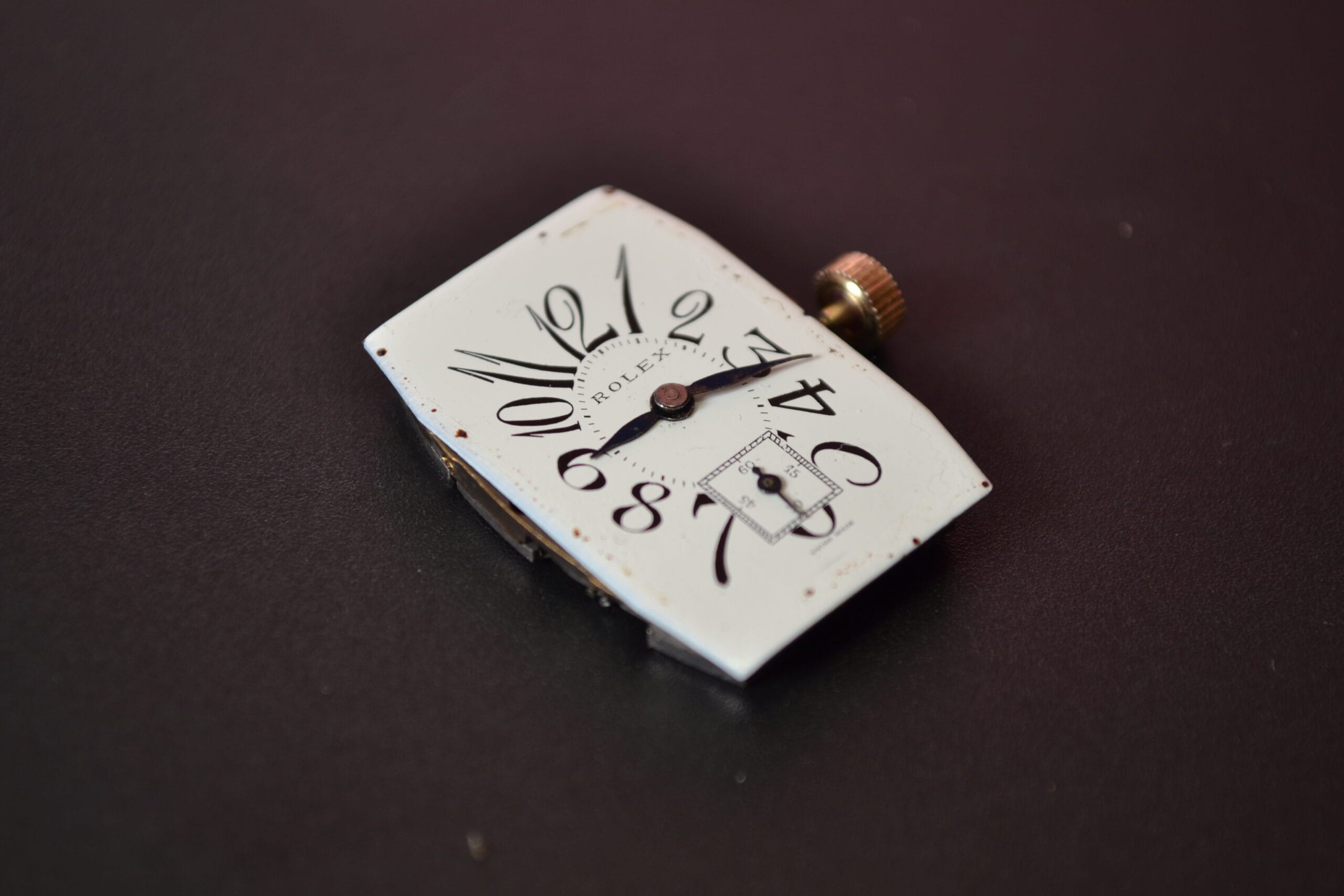 1930s Rolex Tank Watch – Art Deco White Dial photo 3