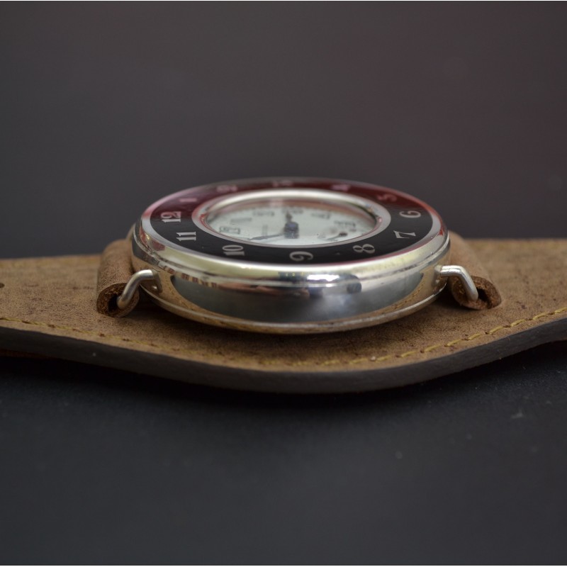 43mm Rolex Rebberg antique 1910s pilots/marine double cased protected military issued WW1 trench silver niello watch photo 4