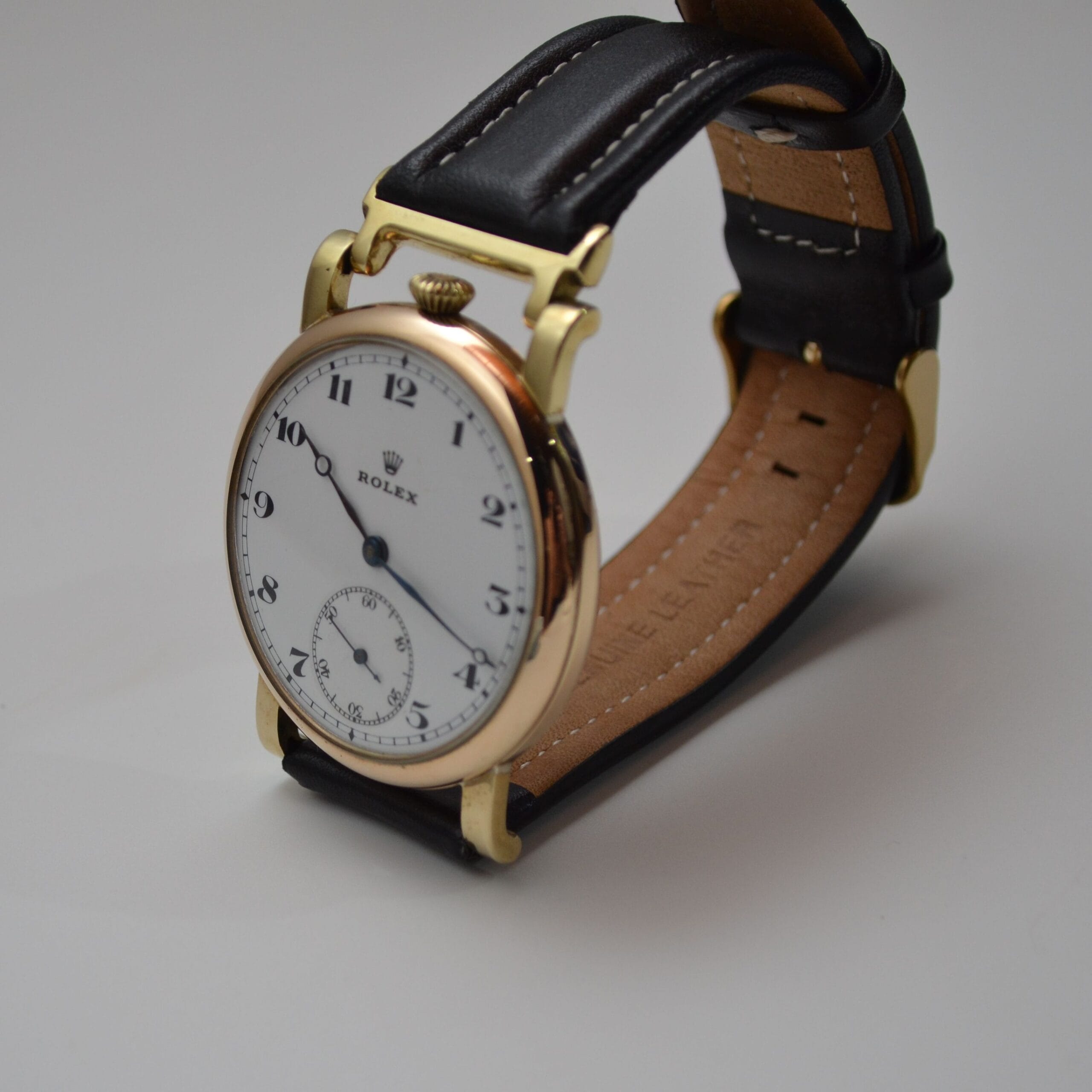 45mm Vintage Rolex Military Watch – Gold-Plated, Porcelain Dial, Semi-Hermetic Case photo 2