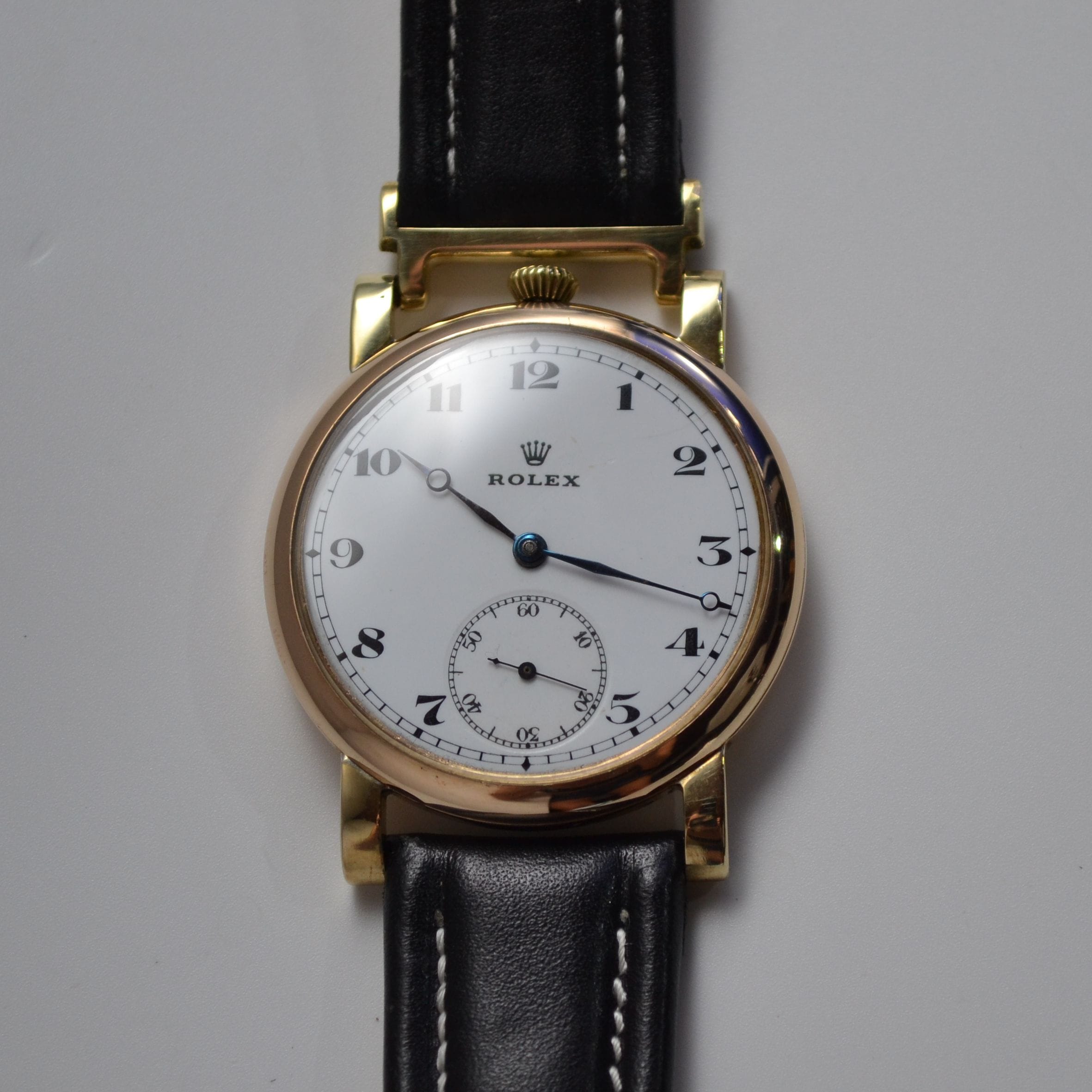 45mm Vintage Rolex Military Watch – Gold-Plated, Porcelain Dial, Semi-Hermetic Case photo 3