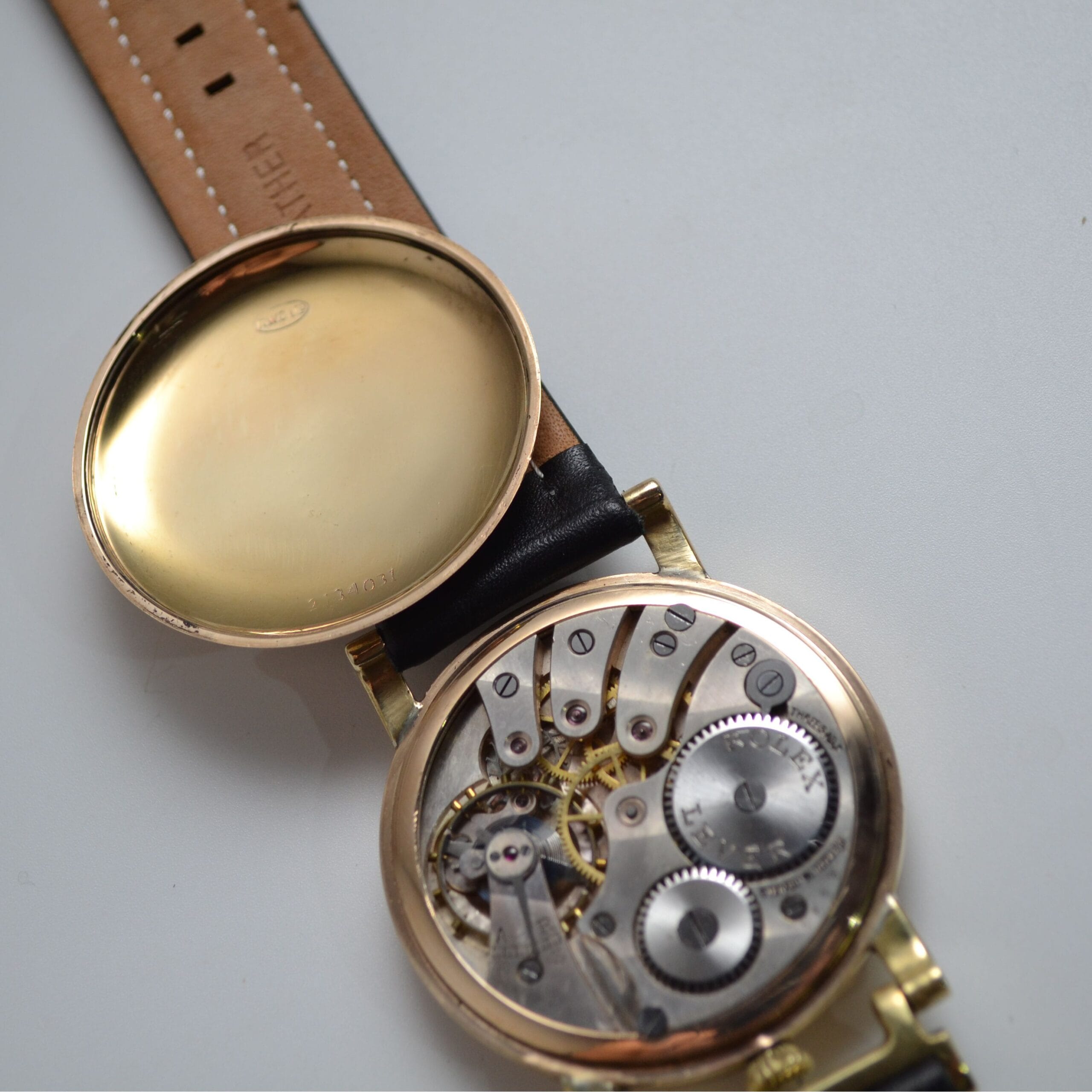 45mm Vintage Rolex Military Watch – Gold-Plated, Porcelain Dial, Semi-Hermetic Case photo 8