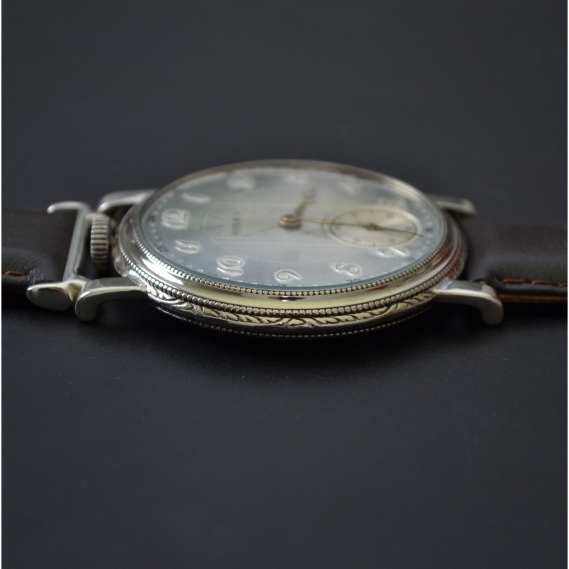45mm vintage Rolex Unicorn mens watch Art Deco case guiloche dial in near mint condition 15 jewels movement photo 5