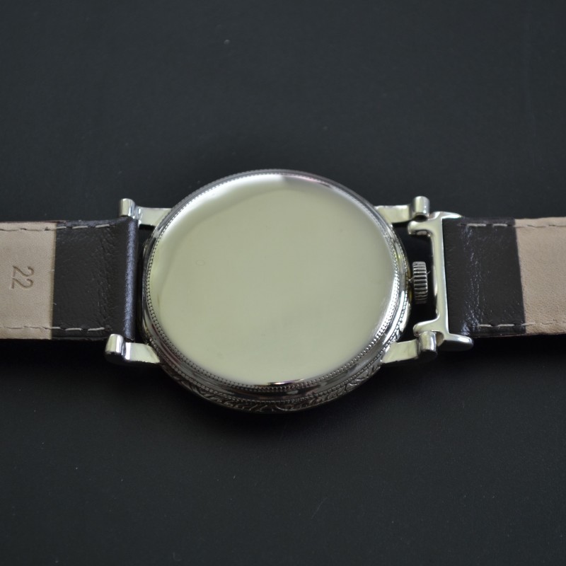 45mm vintage Rolex Unicorn mens watch Art Deco case guiloche dial in near mint condition 15 jewels movement photo 7