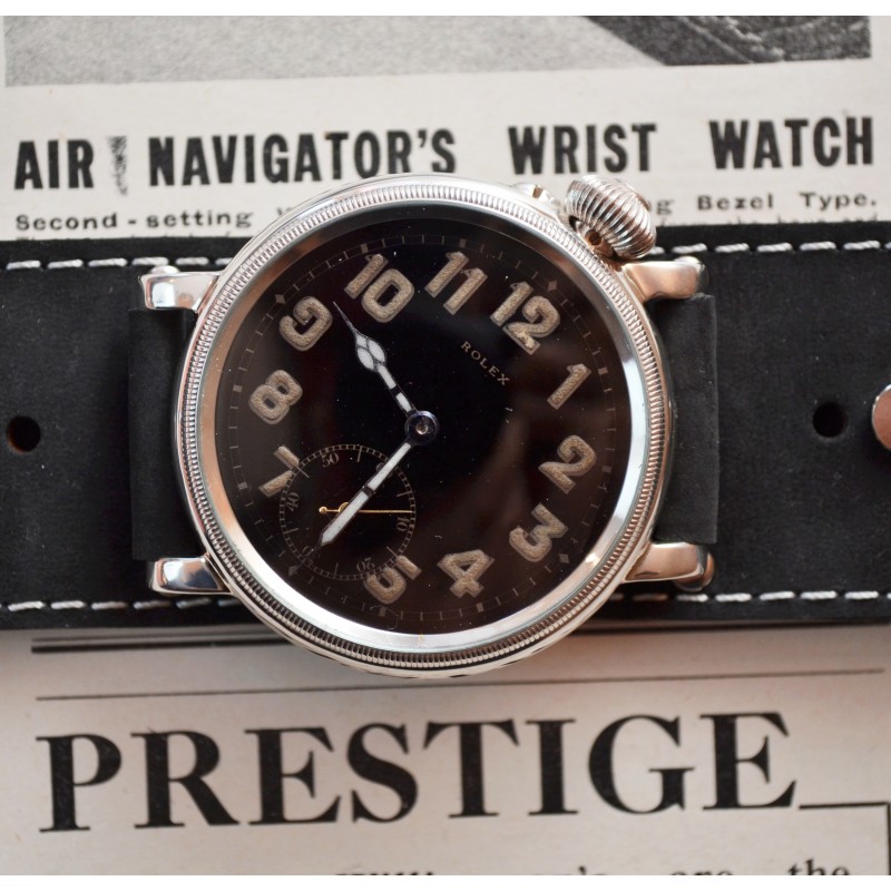Antique Rolex WW1 RAF Pilot's Watch 1915 – Silver Borgel 46mm photo 2