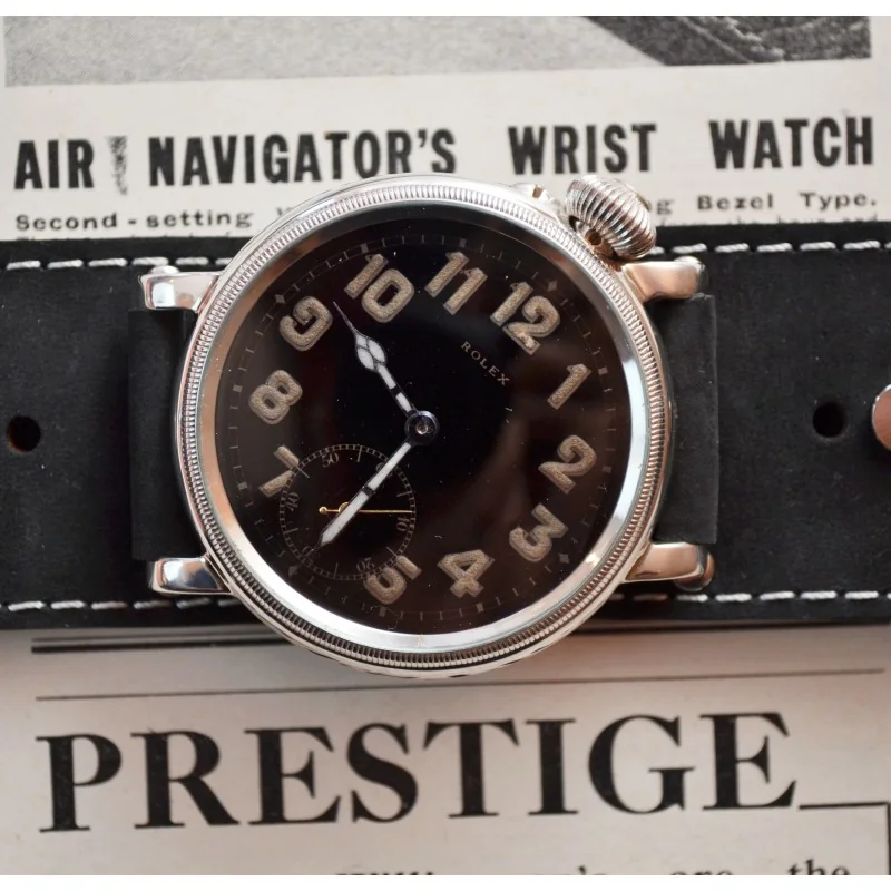 46mm Antique Rolex Royal Air Force WW1 Pilot's Watch (1915) – Silver Borgel Semi-Hermetic Case