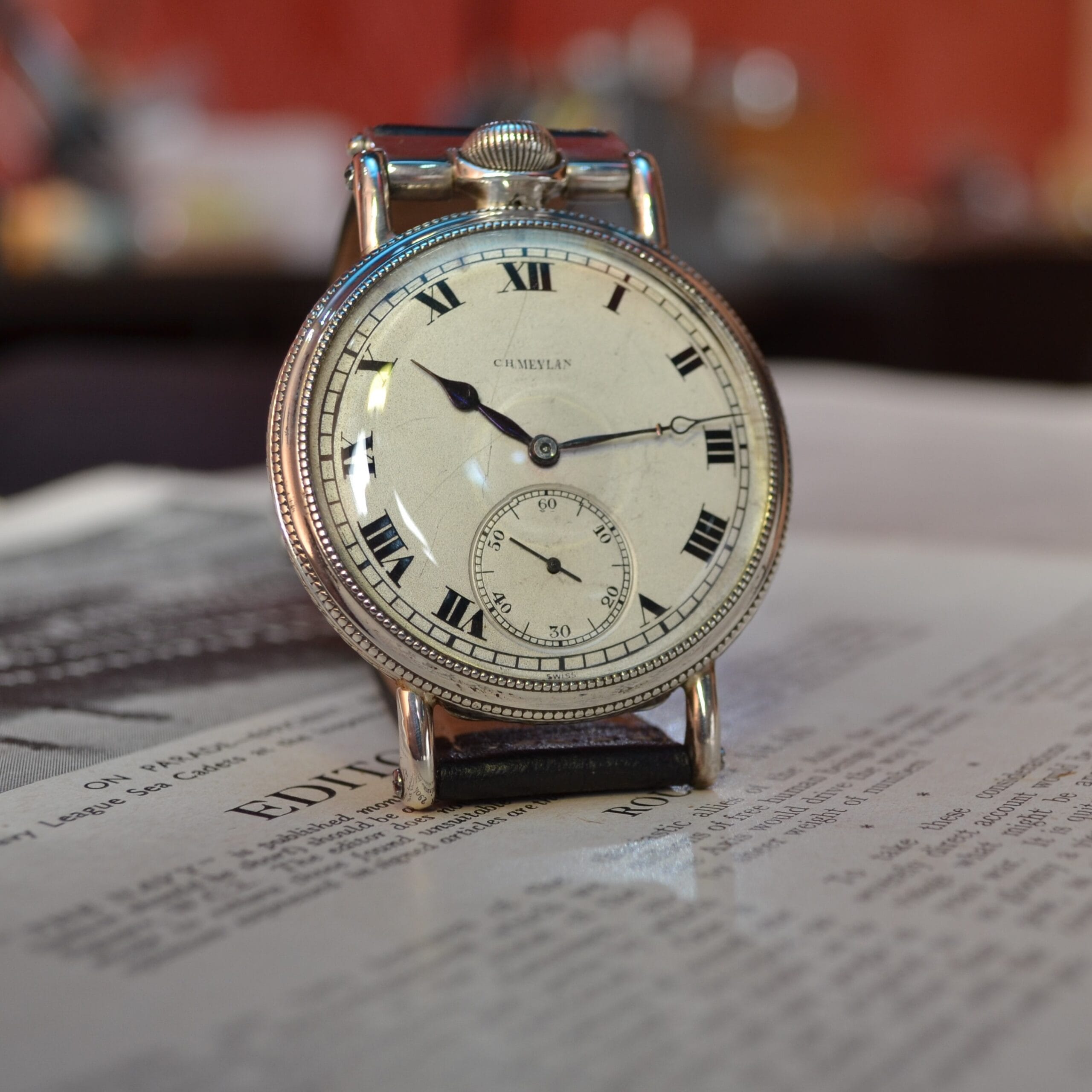 46mm Meylan Brassus High Grade 19 Jewels Antique Men's Dress Watch – Solid Silver Case photo 2