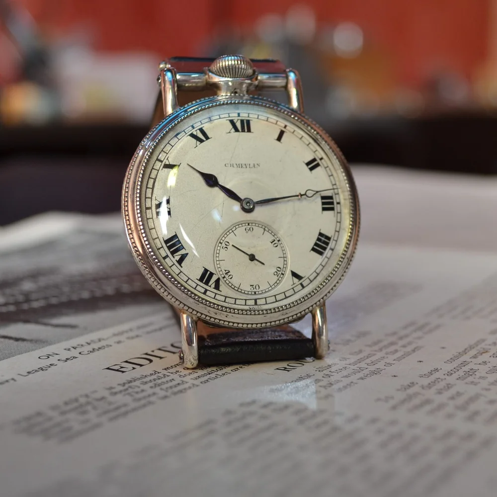 46mm Meylan Brassus High Grade 19 Jewels Antique Men's Dress Watch – Solid Silver Case