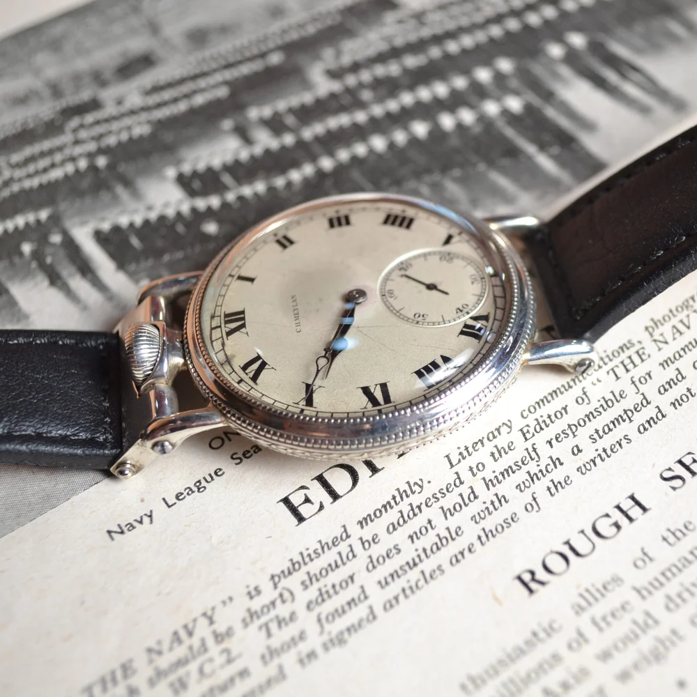 46mm Meylan Brassus High Grade 19 Jewels Antique Men's Dress Watch – Solid Silver Case