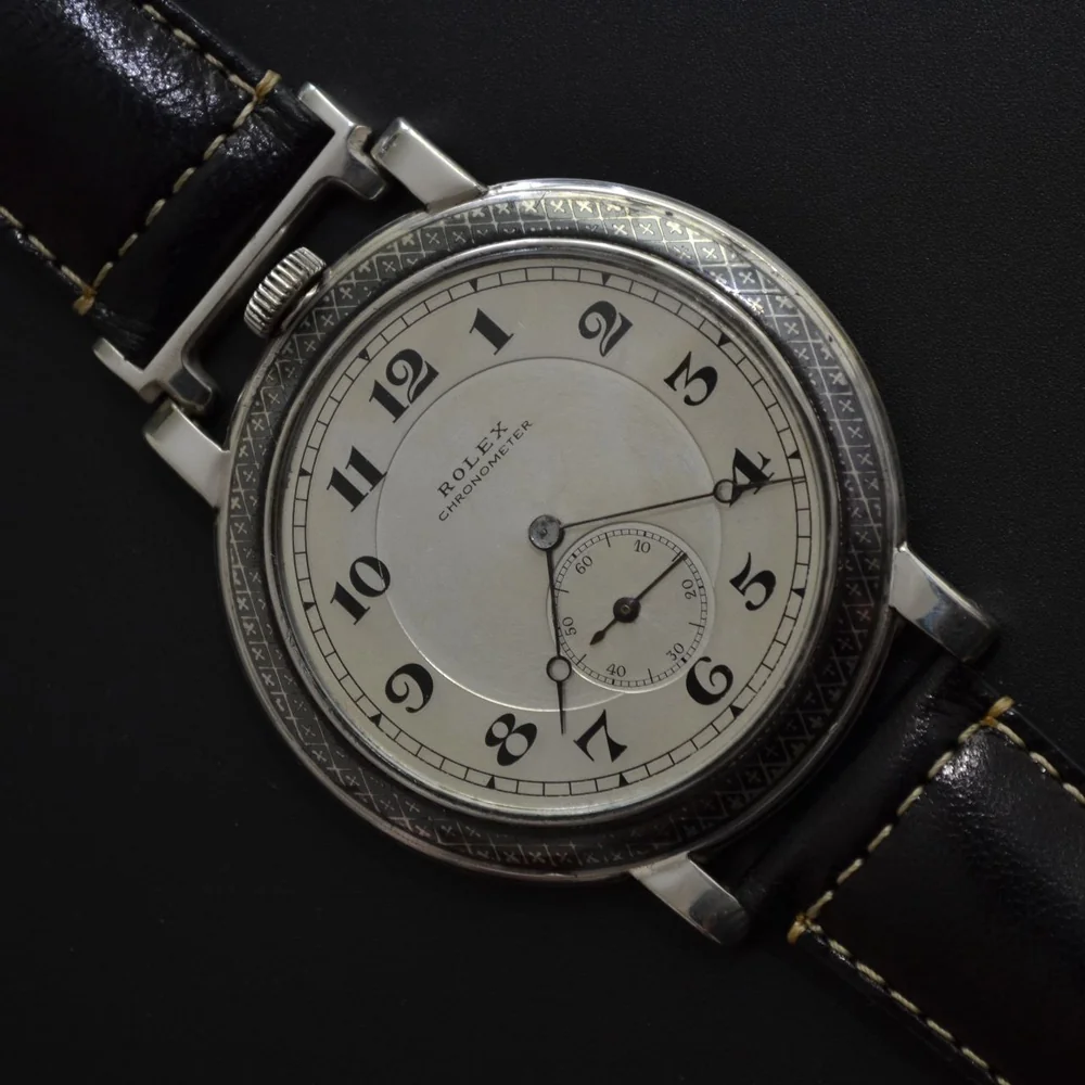 47mm Rolex Rebberg Niello Wristwatch (1910s) – Rare Antique Chronometre Collectible