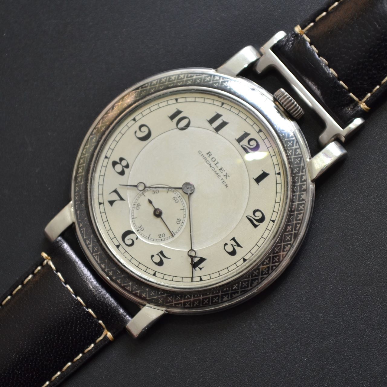 Rolex Rebberg Niello Wristwatch 1910s – Rare Antique Silver Chronometre photo 2