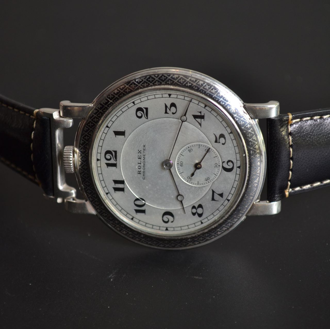 Rolex Rebberg Niello Wristwatch 1910s – Rare Antique Silver Chronometre photo 3