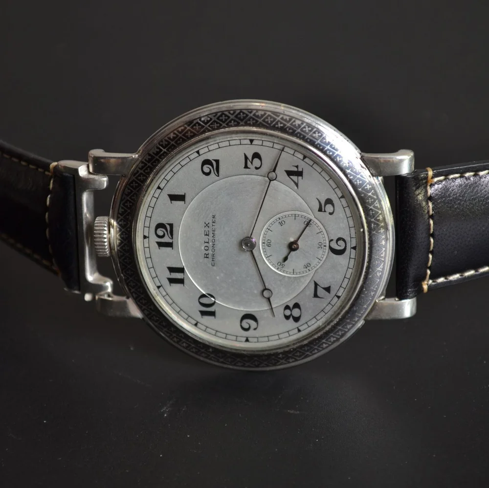 47mm Rolex Rebberg Niello Wristwatch (1910s) – Rare Antique Chronometre Collectible
