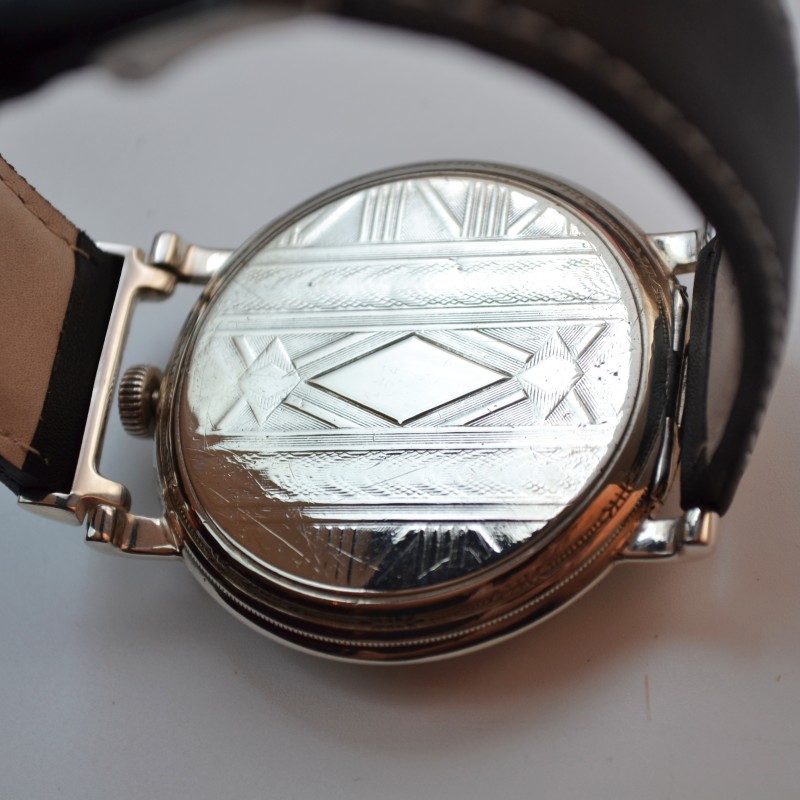 48mm vintage mens Rolex Marconi chronometer antique military trench watch guilloche art deco case photo 6