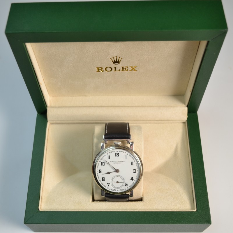48mm Rolex Marconi Trench Watch – Guilloché Art Deco Case, c.1925 photo 2
