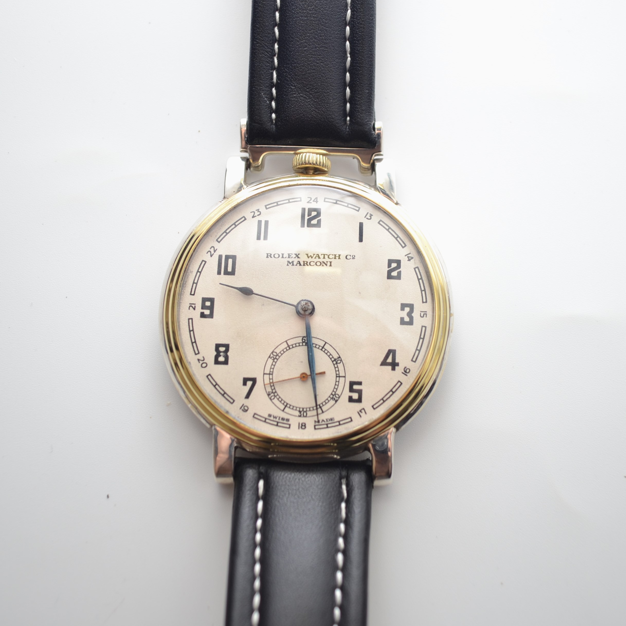 Rolex Marconi 49mm Military Trench Chronometer 1930s – Art Deco Guilloché Dial photo 2