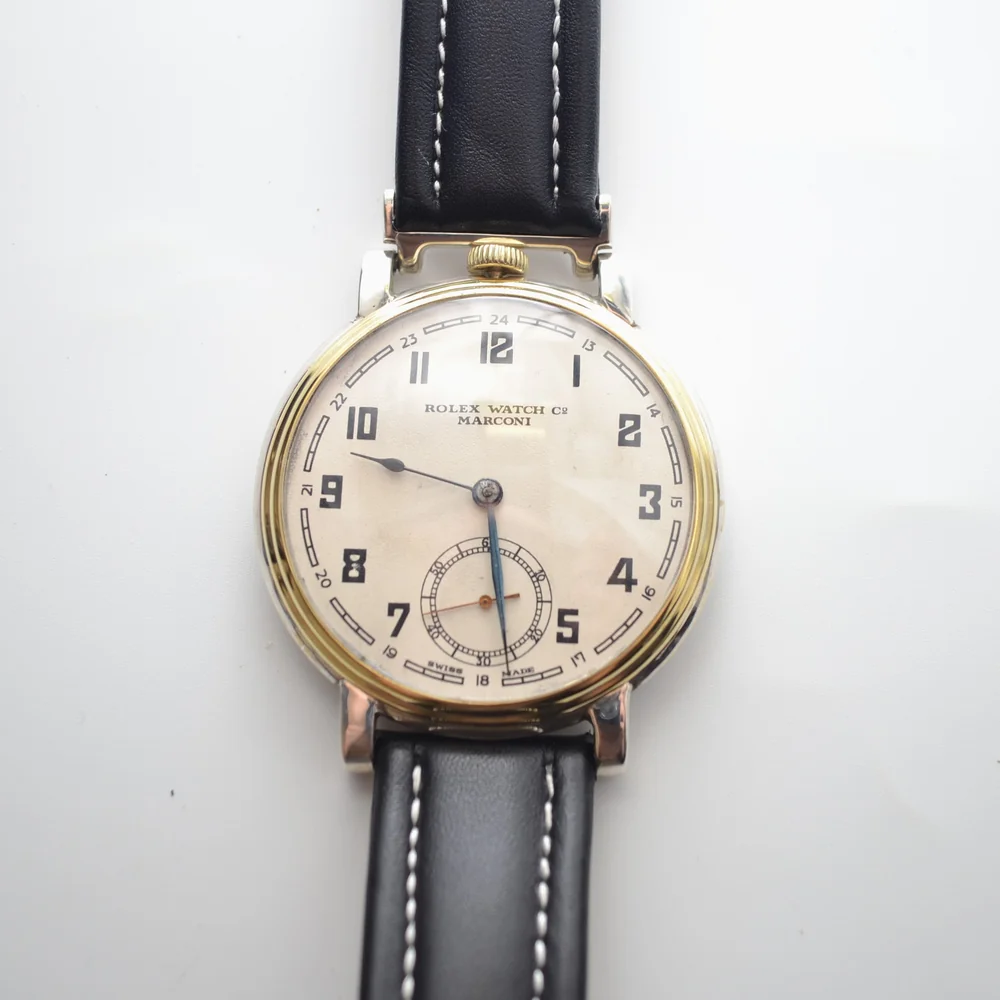 49mm Rolex Marconi Military Trench Chronometer (1930s) - Art Deco Guilloché Dial