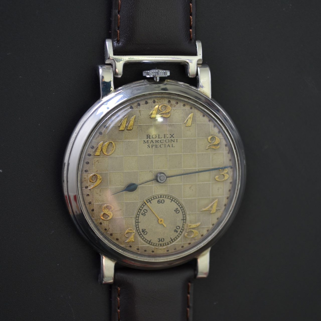 Rolex Marconi Special Military Chronometer – Art Deco Guilloché Dial, 49mm photo 2