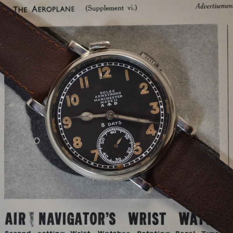 50mm 8-Day Mark II Rolex Pilot's Watch - WW1 British Air Department (Radium Dial & Broad Arrow)