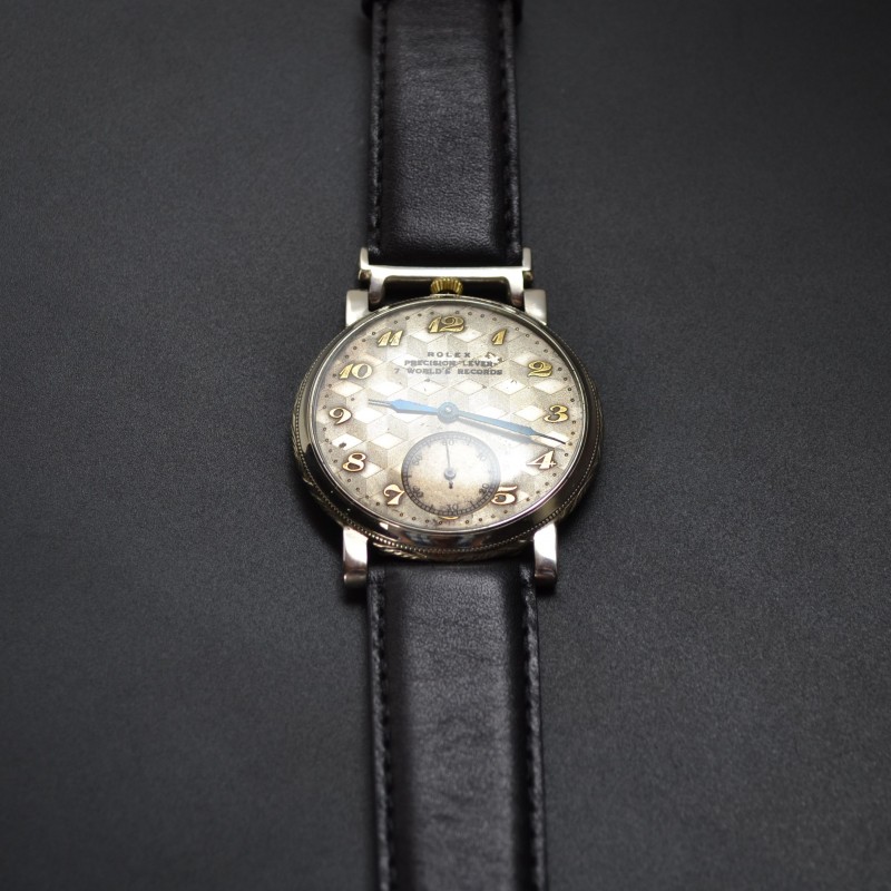Antique Rolex precision lever 7 worlds records platinette open face pocket watch 1930's photo 4