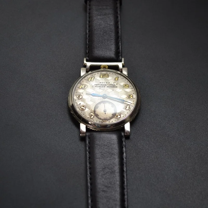 Antique Rolex precision lever 7 worlds records platinette open face pocket watch 1930's