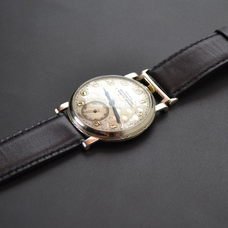 Antique Rolex precision lever 7 worlds records platinette open face pocket watch 1930's photo 5