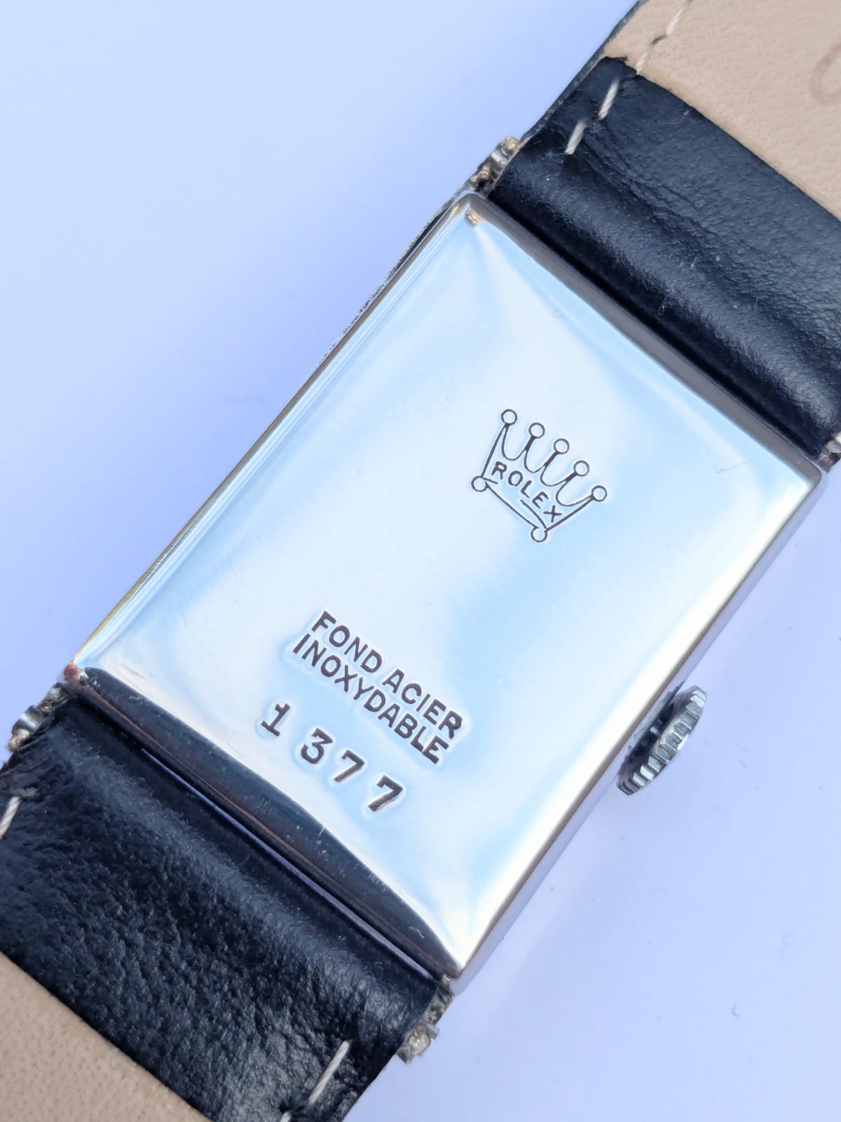 Antique Rolex Rectangular Tank Wristwatch 1930 - Rare Vintage Swiss Timepiece with Military Luminous Dial