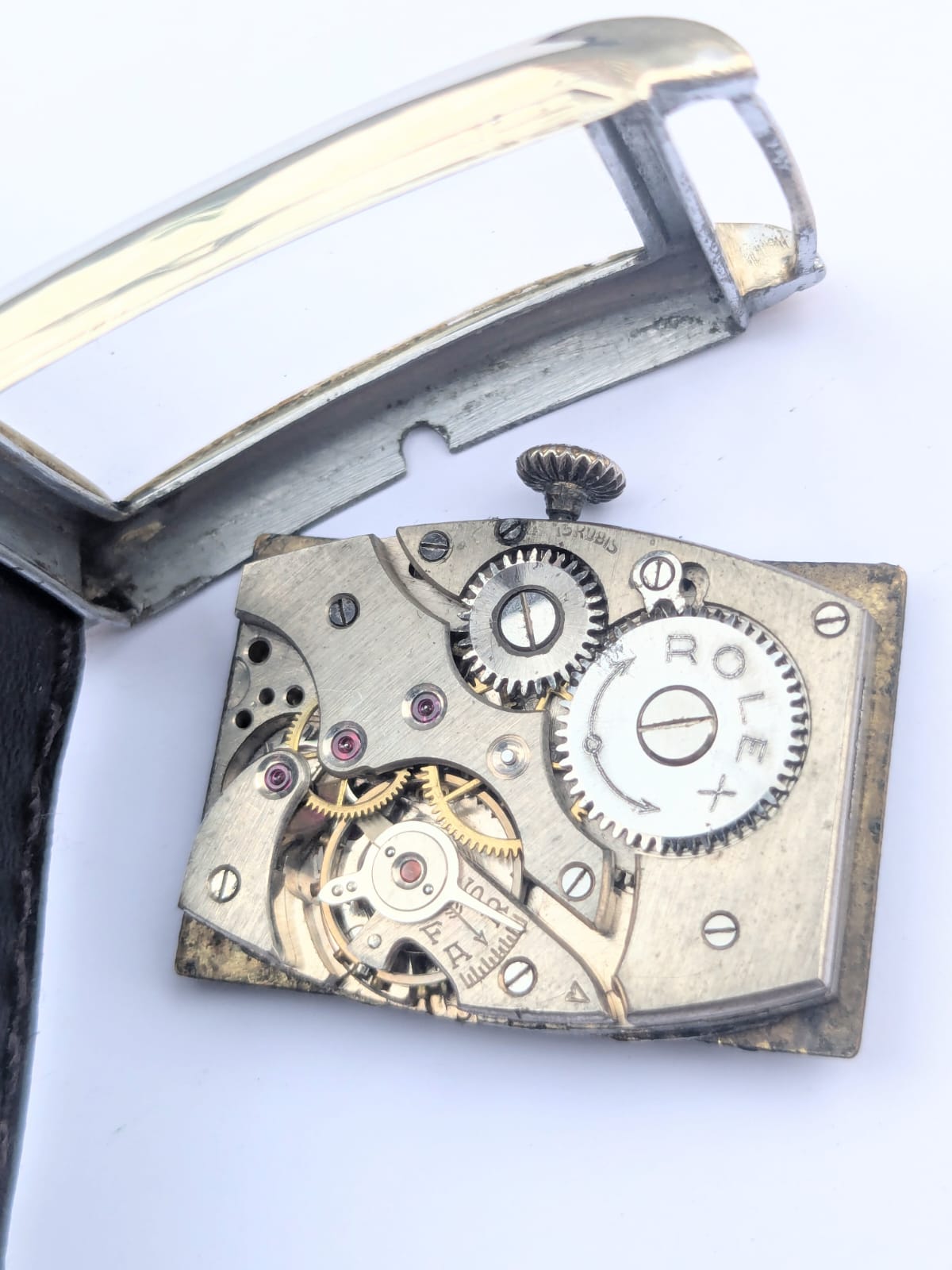 Antique Rolex Rectangular Tank Wristwatch – Rare Vintage Swiss Timepiece with Exploded Dial