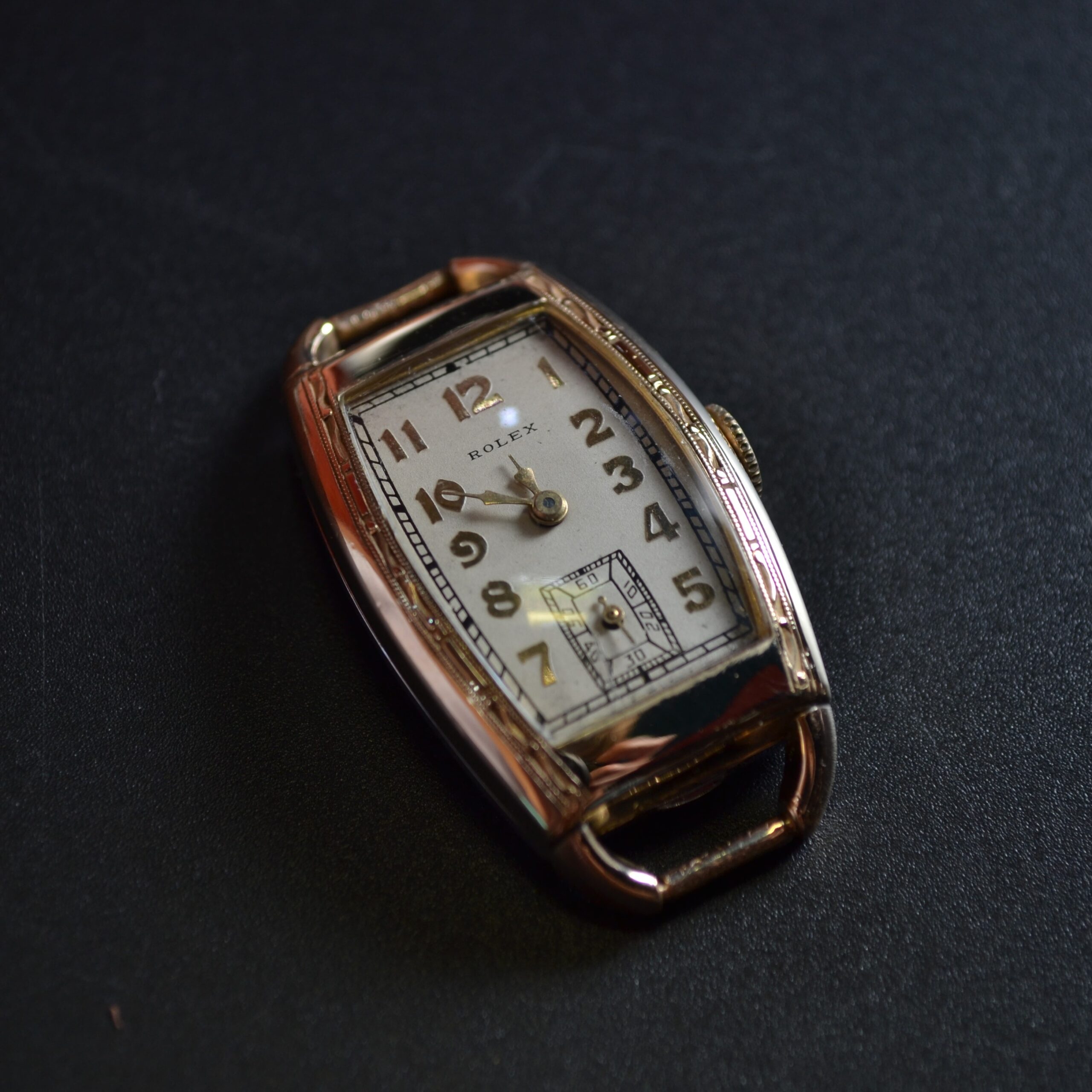 Rolex Art Deco Gold Plated Trench Watch 1930s – Military Officer's Wristwatch photo 10