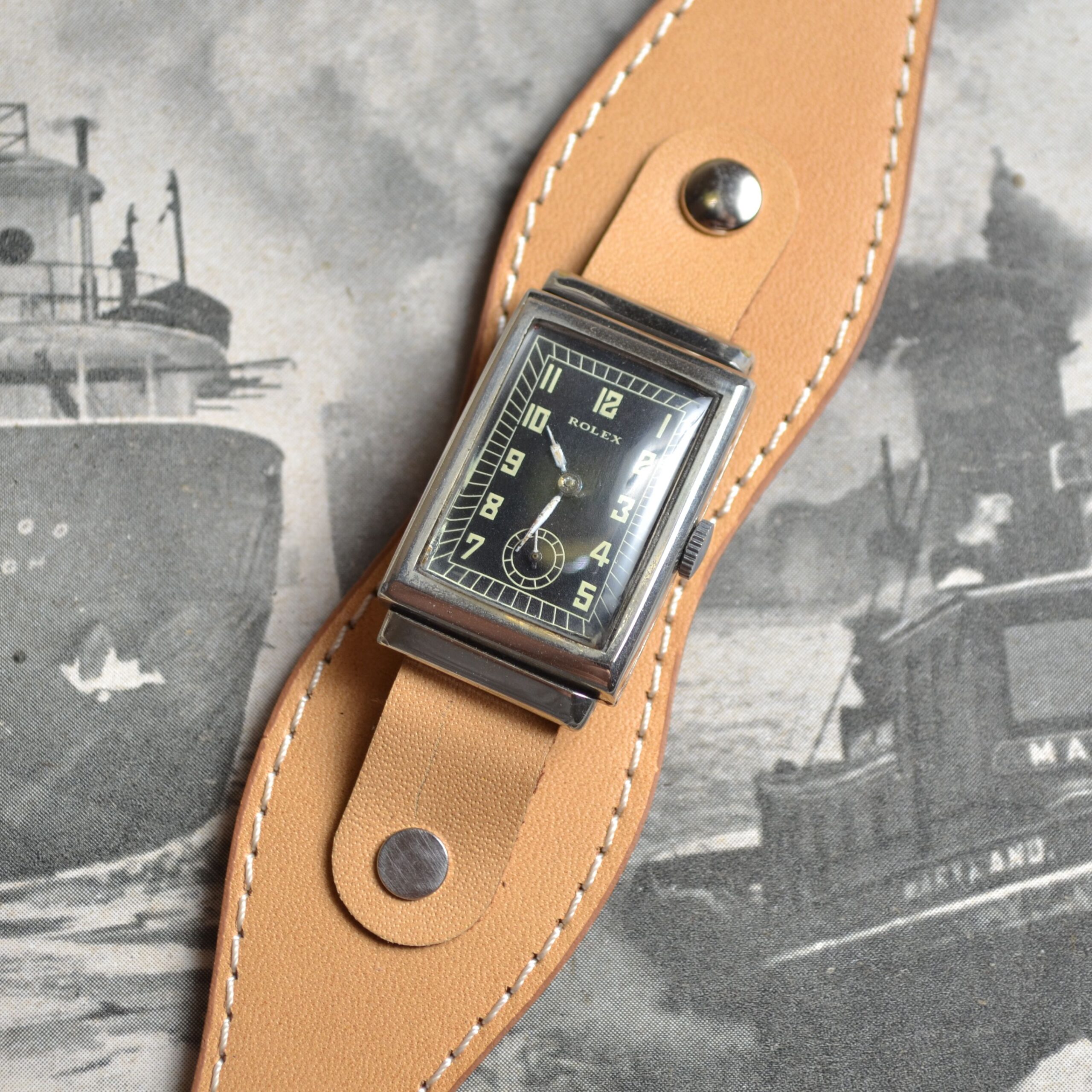 Rolex Art Deco Tank 1920s Military Trench Watch photo 3