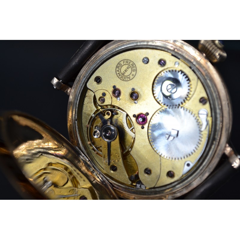 Audemars Piguet Watch antique High grade solid gold 14 Kt mens antique hand-winding wristwatch excellent working photo 6