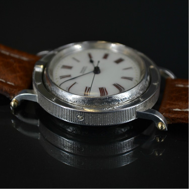 Baume & Mercier Geneve Central Second 42mm Solid Silver Antique Men's Watch