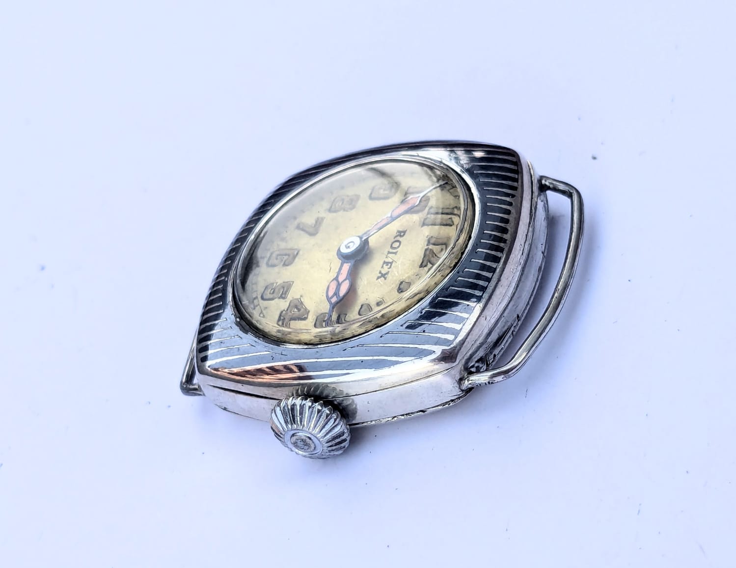 Cusion military rolex niello trench watch