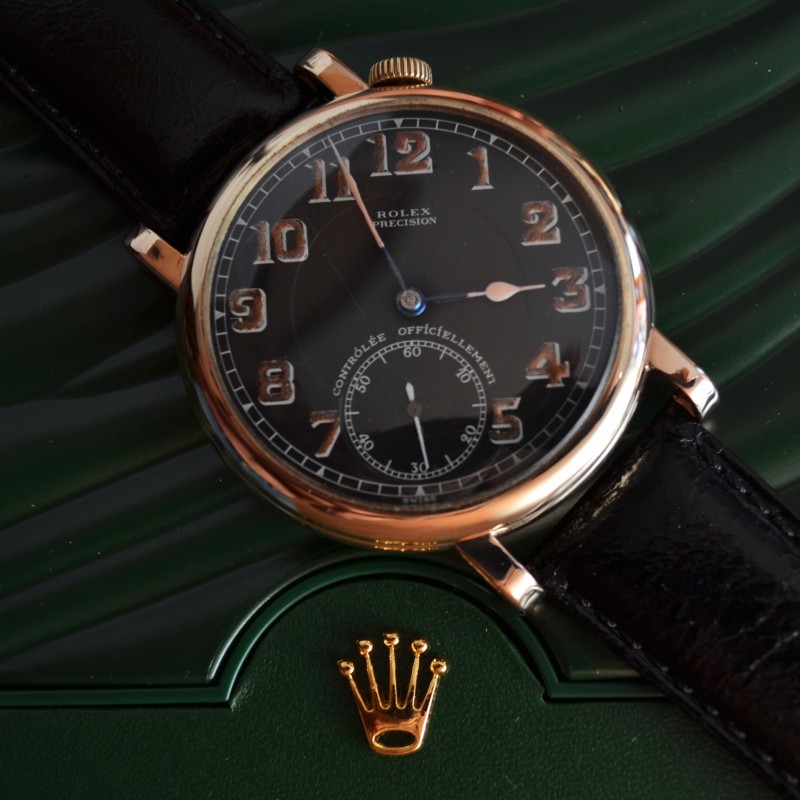 Gold Rolex Military Watch – Pre-Panerai Elinvar Cal. 550 in Solid 9K Gold