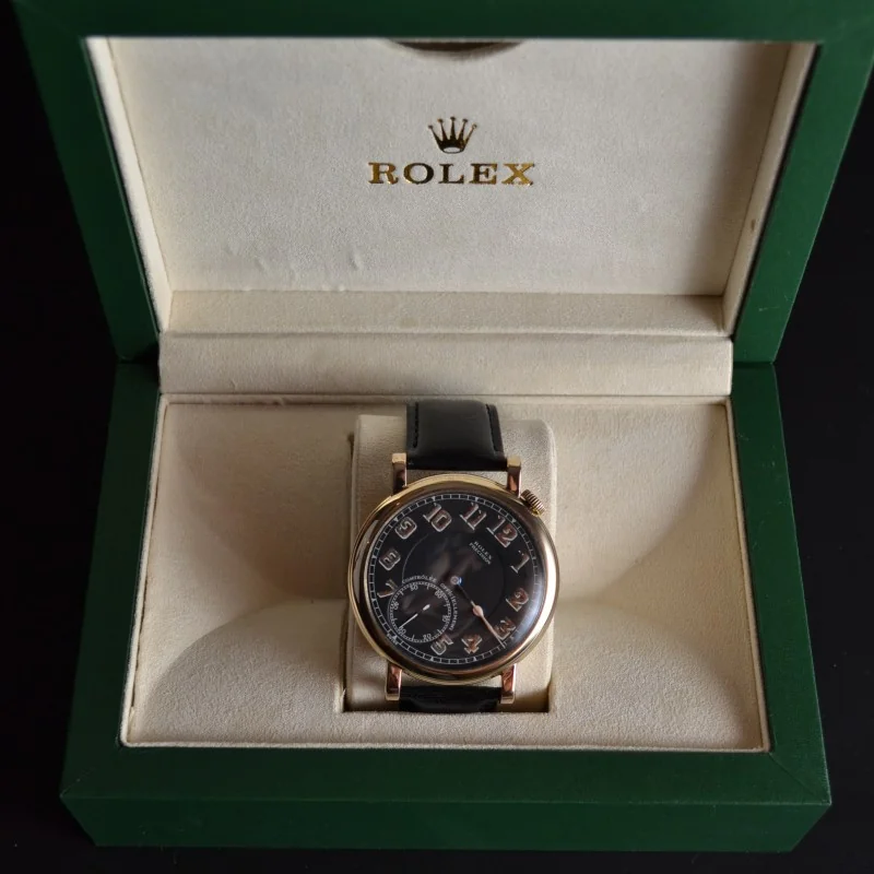 Gold Rolex Military Watch – Pre-Panerai Elinvar Caliber 550 in Solid Gold (Rare Issue)