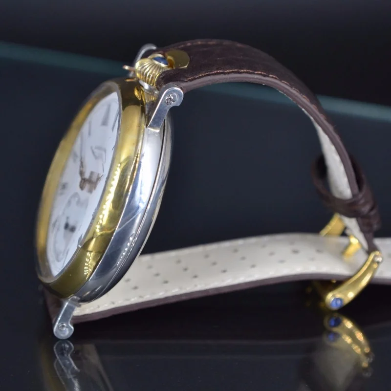 J. Assmann Glashutte A. Lange Antique WW1 military perfect silver timepiece